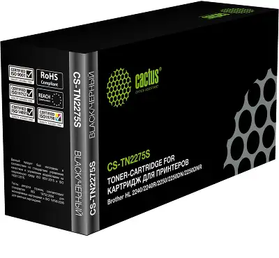 Картридж лазерный Cactus CS-TN2275S TN-2275 черный (2600стр.) для Brother HL 2240/2240R/2250/2250DN
