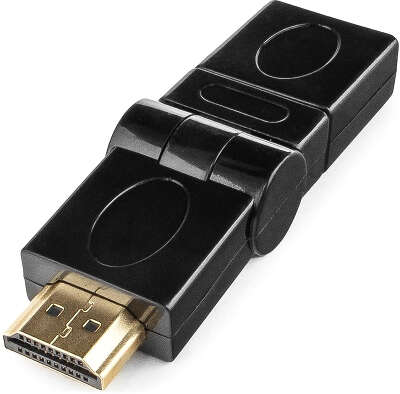 Переходник HDMI <-> HDMI Cablexpert A-HDMI-FFL2, 19F/19M, вращающийся на 180 град, золотые разъемы, пакет