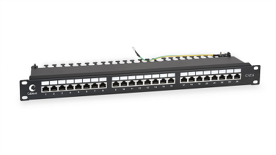 Патч-панель 19" (1U), 24 порта RJ-45, категория 6, экранированная Cabeus PL-24-Cat.6-SH-Dual IDC Патч-панель 19" (1U), 24 порта RJ-45, категория 6, полностью экранированная, с задним кабельным организатором