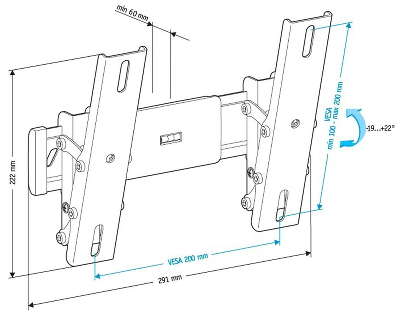 Кронштейн настенный Holder LCD-T2611, черный