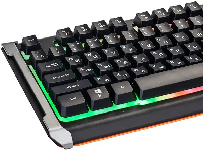 Клавиатура Оклик 710G BLACK DEATH черный/оранжевый USB Multimedia for gamer LED (476393)