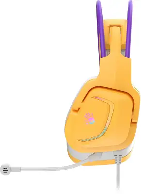 Наушники с микрофоном A4Tech Bloody G575 желтый/фиолетовый 2м мониторные USB оголовье (G575 /ROYAL VIOLET/ USB)