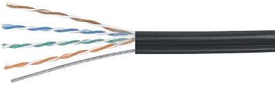 Cabeus UTP-4P-Cat.5e-SOLID-OUT-PE-UV Кабель витая пара U/UTP 5e кат. 4 пары (24 AWG), одножильный, для внешней прокладки, PE-UV (305 м)