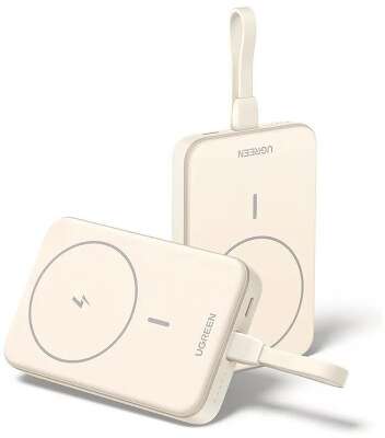 Внешний аккумулятор UGREEN PB760 (35341) 10000mAh MIni Magnetic Wireless 20W Power Bank со встроенным кабелем