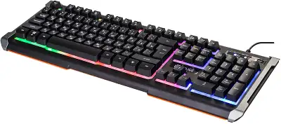Клавиатура Оклик 710G BLACK DEATH черный/оранжевый USB Multimedia for gamer LED (476393)