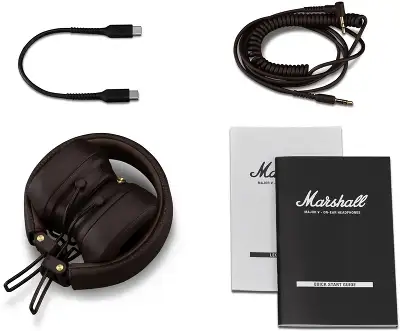 Гарнитура накладные Marshall Major V коричневый беспроводные bluetooth оголовье (MAJOR V BROWN)
