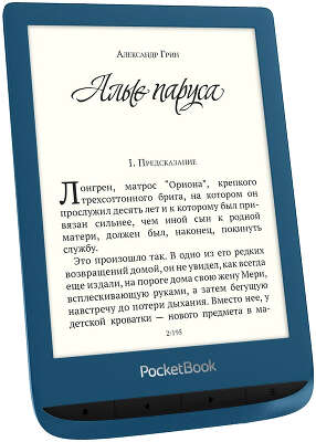 Электронная книга 6" PocketBook 632 Aqua, WiFi, лазурная