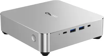 ПК Мини Chuwi AuBox Ryzen 7 8745HS (3.8) 16Gb SSD512Gb 780M Windows 11 Pro 2x2.5GbitEth WiFi BT 120W серебристый/черный