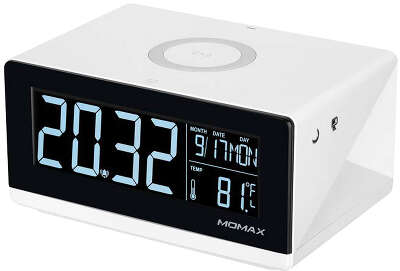 Настольные часы с БЗУ Momax Q.Clock Digital Clock with Wireless Charger [QC1]