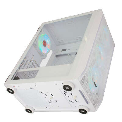 Корпус Ginzzu GL 390 FAN 12CM RGB*4 USB3.0 Window Белый