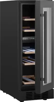 Винный шкаф Weissgauff WWCI-16 DB DualZone 1-нокамерн. черный глянц. (438723)