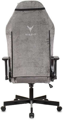 Кресло игровое Knight N1 Fabric серый Light-19 с подголов. крестов. металл