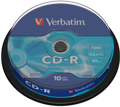 CD-R диск Verbatim 52х 700 Мб Cake Box (10 шт.)