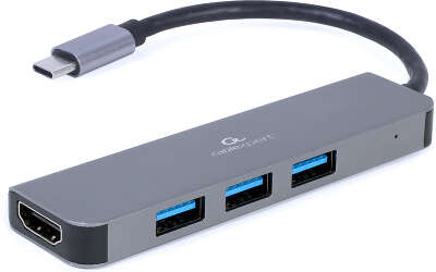 Комбо-адаптер интерфейсов Cablexpert A-CM-COMBO2-01, USB-C (вилка) 2-в-1 (хаб + HDMI)