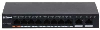 DAHUA DH-PFS3010-8GT-96 10-портовый гигабитный неуправляемый коммутатор с РоЕ, 8xRJ45 1Gb PoE, 2xRJ45 1Gb uplink, суммарно 96Вт, коммутация 20Гбит/с, MAC-таблица 4К, металл