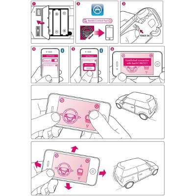 BeeWi BBZ251 Машинка на Bluetoooth/WiFi управлении Mini Cooper, красный, iOS