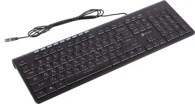 Клавиатура Оклик 490ML черный USB slim Multimedia LED