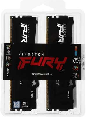 Память Kingston FURY Beast Black RGB DDR5 DIMM 16Gb (2x8Gb) PC44800 5600MHz CL40 1.25V (Kit of 2) (KF556C40BBAK2-16)