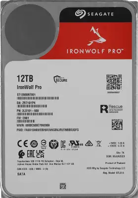 Жесткий диск SATA3 12Tb [ST12000NT001] (HDD) Seagate Ironwolf Pro, 7200rpm, 256Mb