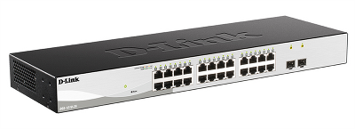 Коммутатор D-Link Smart L2 Switch 24х1000Base-T, 2х1000Base-X SFP, Compact CLI