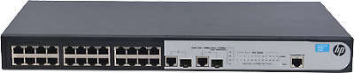 Коммутатор HP 1910-24 Switch (Web-managed, 24*10/100, 2 dual SFP, static routing, 19")