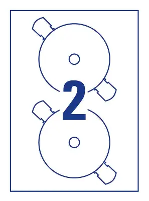 Этикетки Avery Zweckform CD/DV C9660-25 A4/196г/м2/25л./белый супер глянец самоклей. для лазерной печати