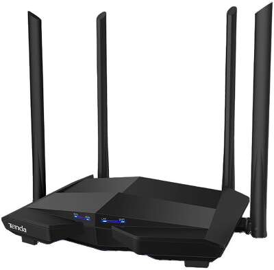 Маршрутизатор Tenda AC10 Двухдиапазонный гигабитный Wi-Fi роутер AC1200 до 300 Мбит/с на 2,4 ГГц + до 867 Мбит/с до 5 ГГц, LAN 3x1 Гбит/с, WAN 1x1 Гбит/с, 4*5dBi внешние антенны