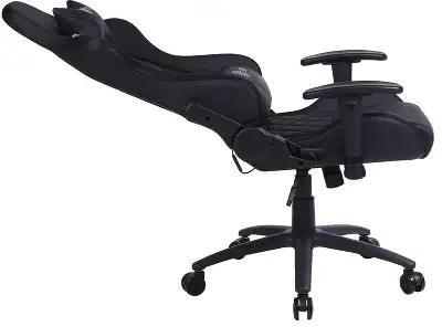 Кресло игровое Cactus CS-CHR-0099BL с RGB подсветкой черный экокожа с подголов. крестов. сталь