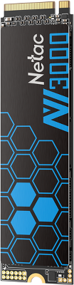 SSD накопитель Netac SSD NV3000 500GB PCIe 3 x4 M.2 2280 NVMe 3D NAND, R/W up to 3100/2100MB/s, IOPS(R4K) 200K/150K, TBW 300TB, with heat sink, 5y wty