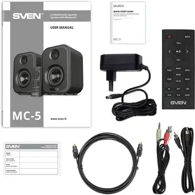 Акустическая система SVEN MC-5, серый (50 Вт, Bluetooth, RCA, OPT, USB, microSD, пульт)