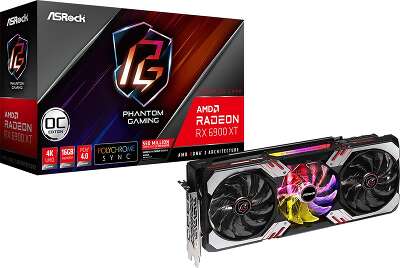 Видеокарта ASRock AMD Radeon RX 6900 XT Phantom Gaming D OC 16Gb DDR6 PCI-E HDMI, 3DP