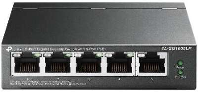 TP-Link TL-SG1005LP 5-портовый гигабитный настольный коммутатор с 4 портами PoE+, стальной корпус
