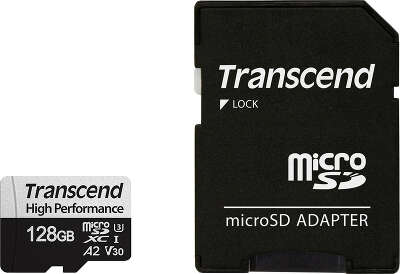 Карта памяти 128 Гб Micro SDXC Transcend Class 10 UHS-I U3 V30 A2 [TS128GUSD330S]