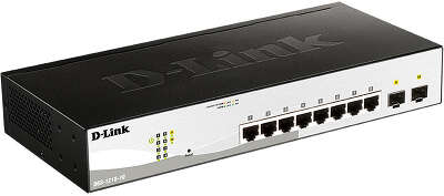 Коммутатор/ DGS-1210-10/F Smart L2 Switch 8х1000Base-T, 2х1000Base-X SFP, Compact CLI