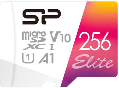 Карта памяти 256 Гб Micro SDXC Silicon Power Elite, Class 10 UHS-I U1 [SP256GBSTXBV1V20SP] с адаптером