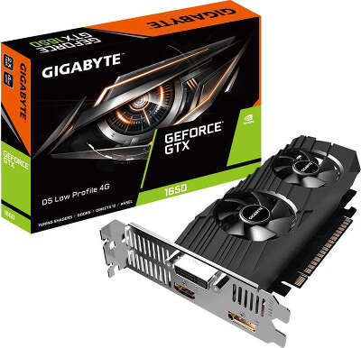 Видеокарта GIGABYTE NVIDIA nVidia GeForce GTX1650 D5 Low Profile 4Gb DDR5 PCI-E DVI, HDMI, DP