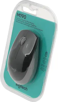 Мышь Logitech M190 черный/серый оптическая 1000dpi беспров. USB 2but (910-005906)