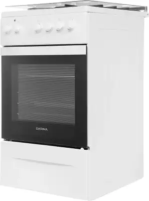 Плита Комбинированная Darina 1D KM 241 337 W белый/черный (стеклянная крышка) реш.сталь