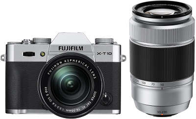 Цифровая фотокамера Fujifilm X-T10 Silver Double kit (XC 16-50 f/3.5-5.6 OIS II, XC 50-230 мм f/4.5-6.7 OISII)