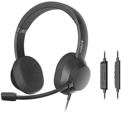 Наушники с микрофоном A4Tech Fstyler FH150U black (2м накладные USB) (FH150U BLACK)