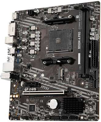 Материнская плата MSI B550M-A PRO B550, AM4, 2*DDR4, 1*PCIEx16, 1*PCIEx1, 1*M.2, 6*USB3.2Gen1, 6*USB2.0, 4*SATA3.0, 1G, DVI, HDMI, M-ATX, RTL