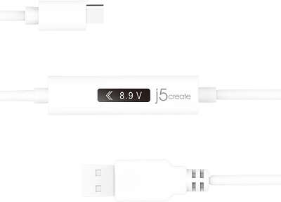 Кабель j5create USB to USB-C Dynamic Power Meter Charging Cable, 60W, 1.2 м [JUCP13]