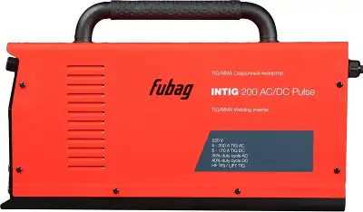 Сварочный аппарат Fubag INTIG 200 AC/DC PULSE + FB TIG 26 5P 4m инвертор ММА/TIG 10кВт