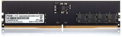 Память FOXLINE DDR5 DIMM 16Gb (PC38400, 4800MHz, CL46, 1.1V, OEM) (FL4800D5U40-16G)