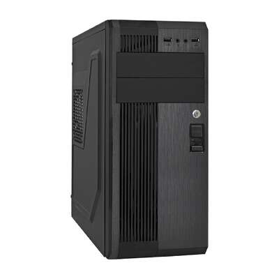 Exegate EX283224RUS Корпус Miditower ExeGate UN-605B Black, ATX, <UN450, 120mm>, 2*USB, Audio, замок блокировки кнопки питания
