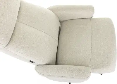 Кресло для дома Бюрократ _Baron с пуфом бежевый металл черный крестов. (_BARON/BEIGE)