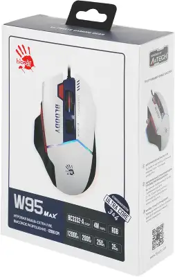 Мышь A4Tech Bloody W95 Max Sports синий/белый оптическая 12000dpi USB 10but (W95 MAX SPORTS NAVY)