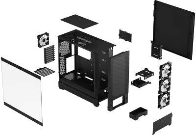 Корпус Fractal Design Pop XL Air RGB Black TG Clear Tint, черный, EATX, Без БП (FD-C-POR1X-06)