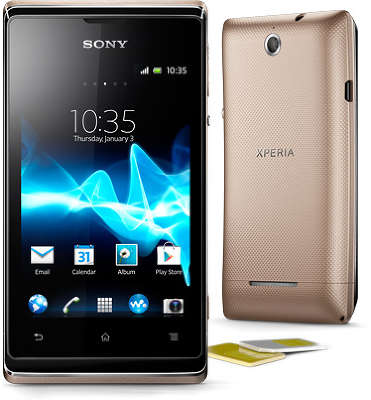 Cмартфон Sony C1605 Xperia™ E dual, Champagne