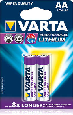 Комплект элементов питания AA VARTA PROFESSIONAL LITHIUM (2 шт в блистере)